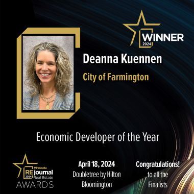 MN RE Journal Awards24 Winner Deanna Kuennen picture with award information