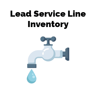 Lead Service Line Inventory with illustration of a faucet dripping water